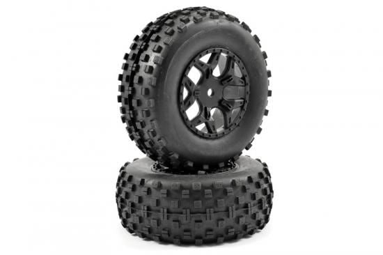 FASTRAX 1:10 SC ROCK BLOCK MTD 5-SPOKE BLACK (SLASH RR/BLITZ)