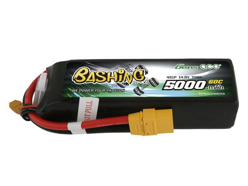 Gens Ace Li-Po Car 4S 14.8V 5000mAh 60C Bashing with XT90