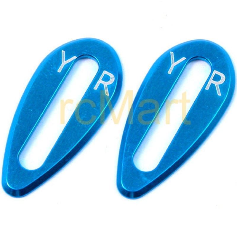 Yeah Racing Aluminum Body Wing Protector (Blue) (2pcs) for On Road Bodies
