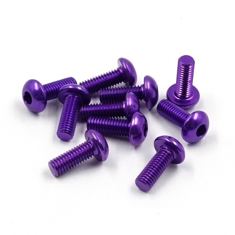 Yeah Racing Aluminum 7075 3X8Mm Hex Socket Button Head Screws 10Pcs Purple