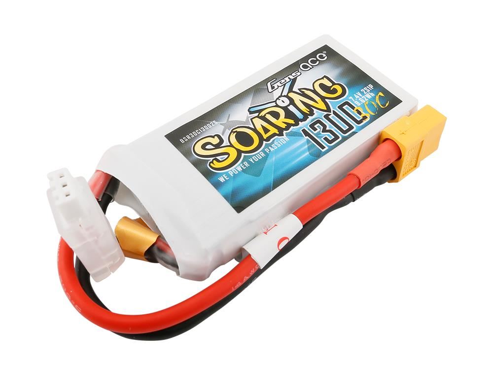 Gens Ace Li-Po 2S 7.4V 1300mAh 30C Soaring with XT60