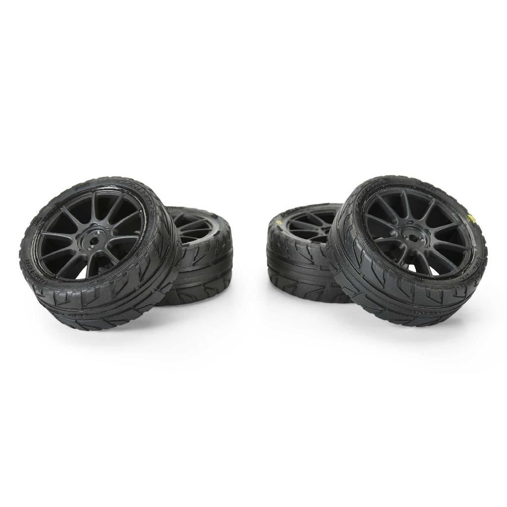 Pro-Line 1/14 Vector Tire Mtd 12Mm Black Velocity Wheel (4): Arrma Ty