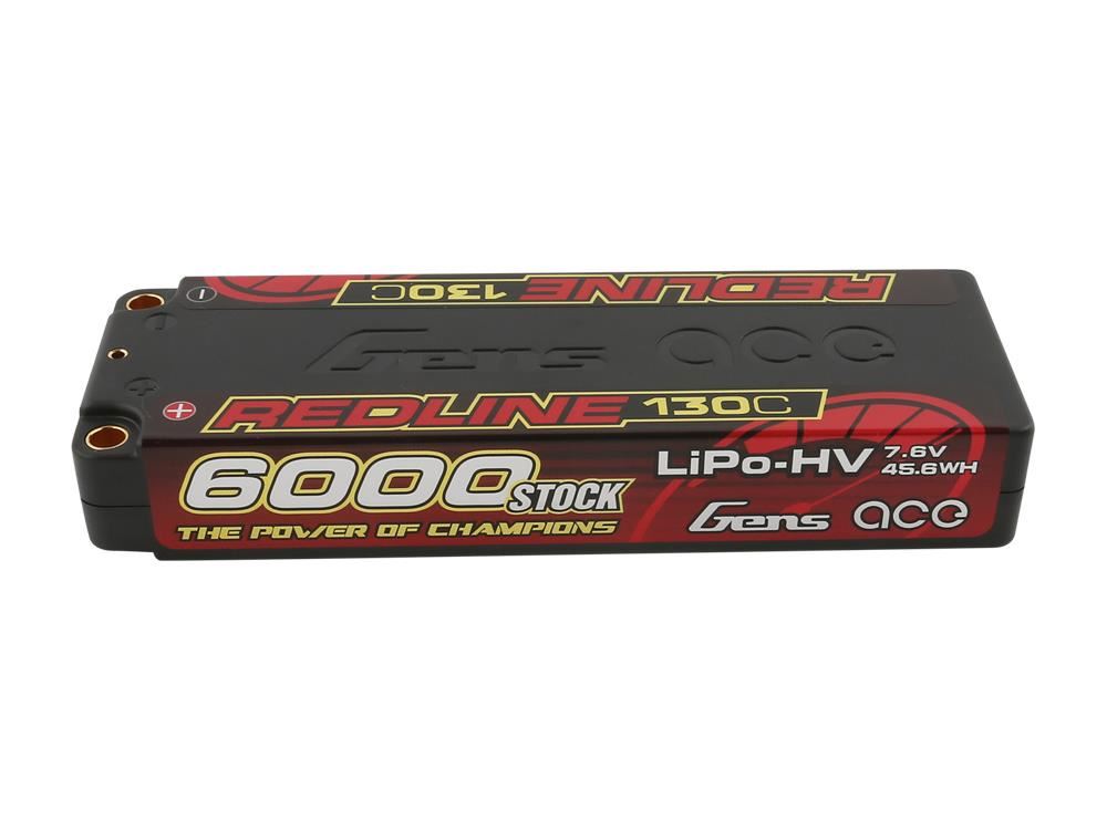 Gens Ace Li-Po HV Car Hard Case 2S2P 7.6V 6000mAh 130C RL with 5mm
