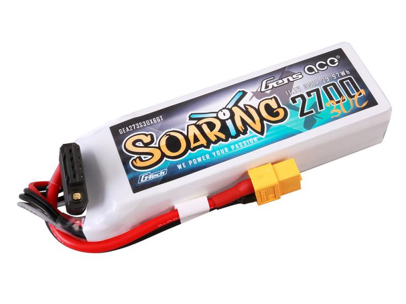 Gens Ace Li-Po G-Tech 3S 11.1V 2700mAh 30C Soaring with XT60