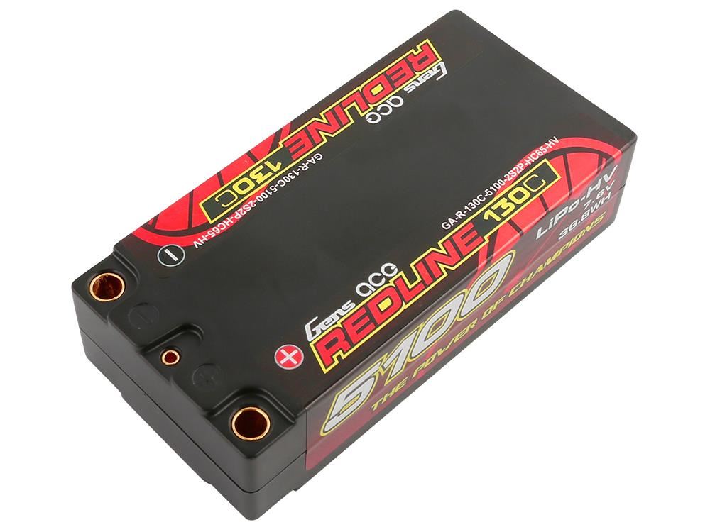Gens Ace Li-Po HV Car Hard Case 2S2P 7.6V 5100mAh 130C RL Short 5mm