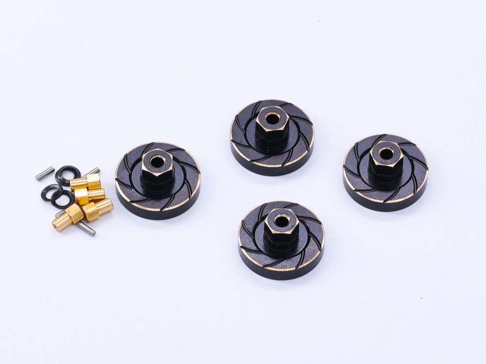 RC Overhaul Hex Wheel Weights Blk Brass (4) SCX24