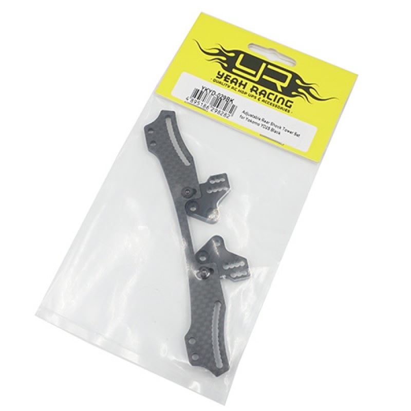 Yeah Racing Adjustable Rear Shock Tower Set for Yokomo YD2S Black