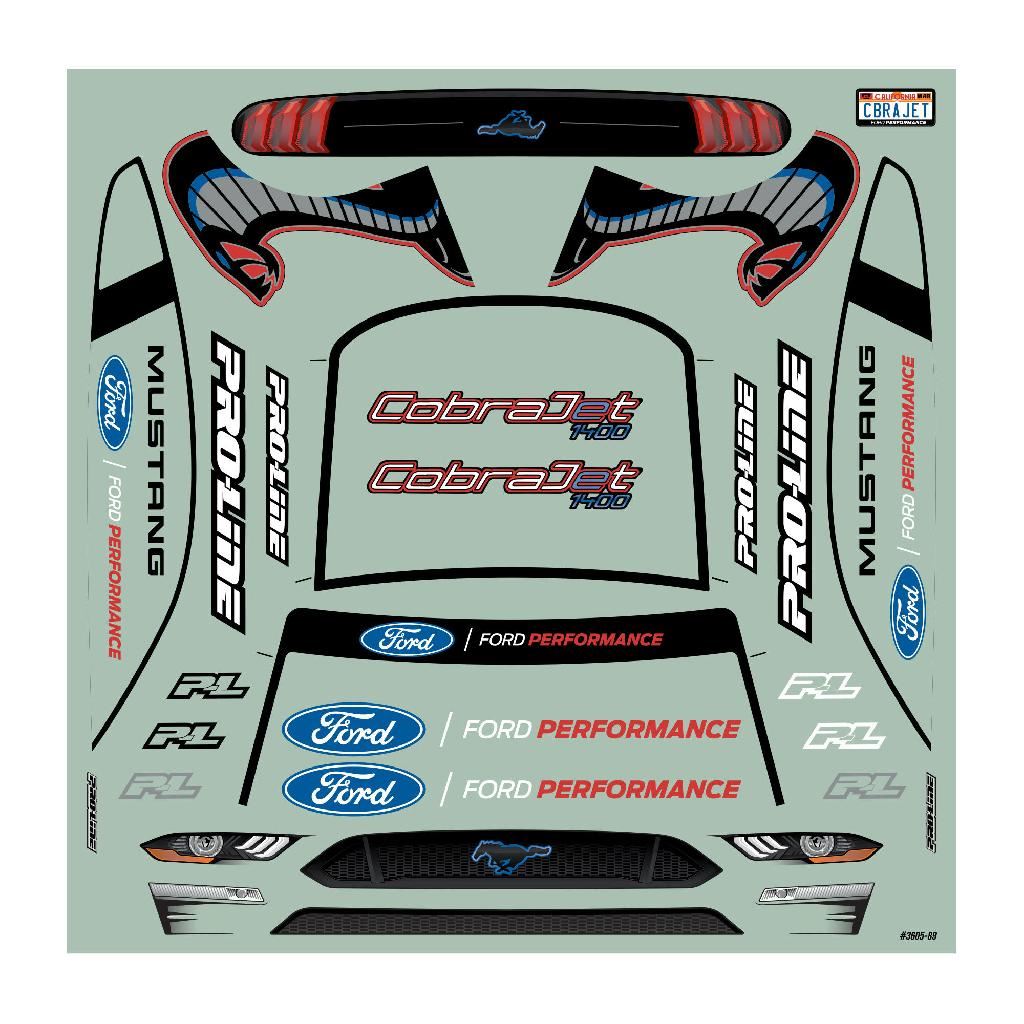 Proline 1/16 2021 Ford Mustang Cobra Jet Clear Body: Losi Mini Drag