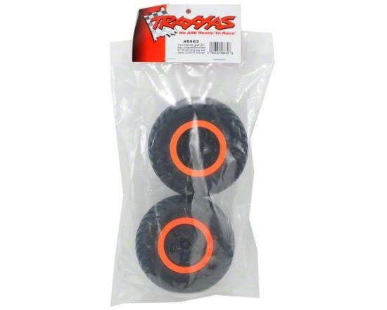 Traxxas Tires & Wheels:Sct Black/Or B'Lock W/Sct (4Wd Fr/2Wd Rr) Tsm