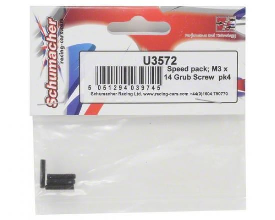 Schumacher SPEED PACK - M3x14 Grub Srew pk4