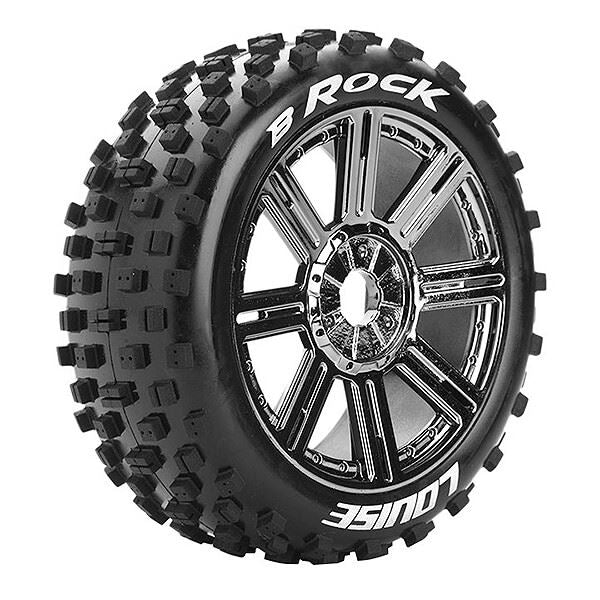 LOUISE RC B-ROCK 1/8 FR/RR S OFT HEX 17MM SPOKE/CHROME BLA