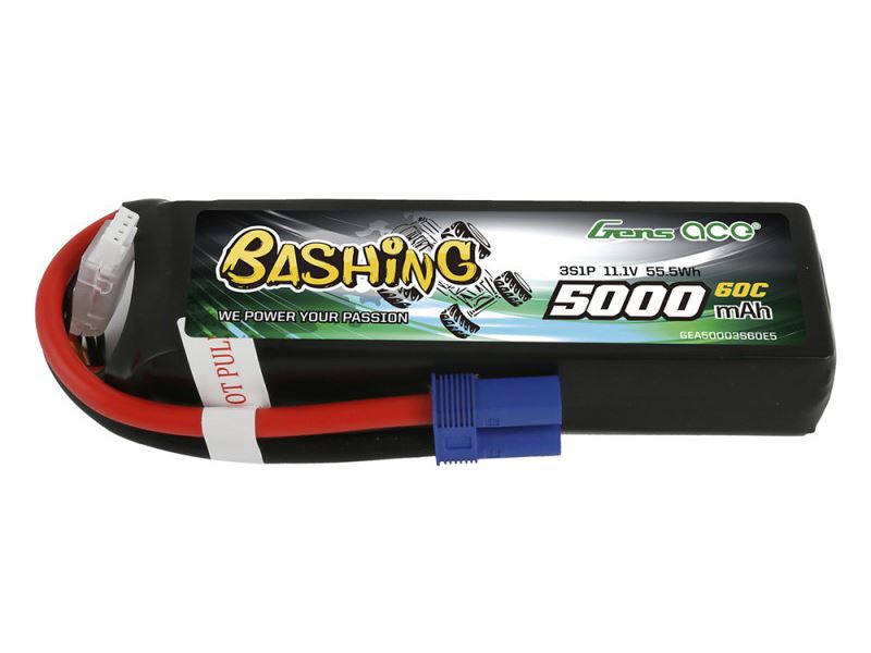 Gens Ace Li-Po Car 3S 11.1V 5000mAh 60C Bashing with EC5