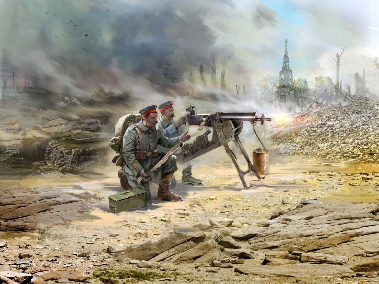 Icm Wwi German Mg08 Mg Team 2 Figures
