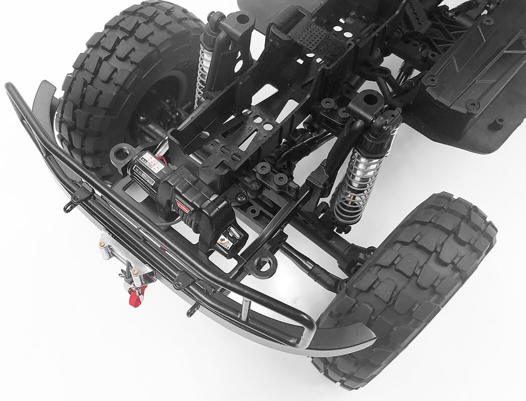 RC4WD RANCH STEEL FRONT WINCH BUMPER W/ IPF LIGHTS FOR AXIAL 1/10 SCX10 II UMG10 (BLACK)
