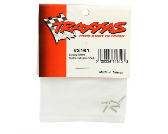 TRAXXAS Screws, 2x8mm countersunk machine (6)