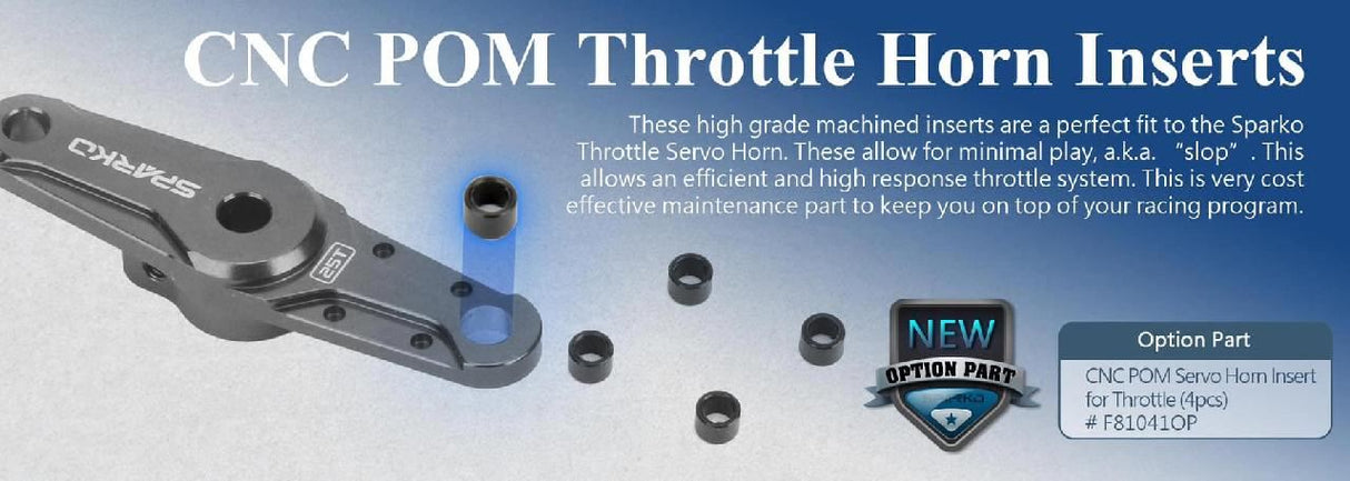 Sparko F8 Cnc Pom Servo Horn Insert For Throttle (4Pcs)