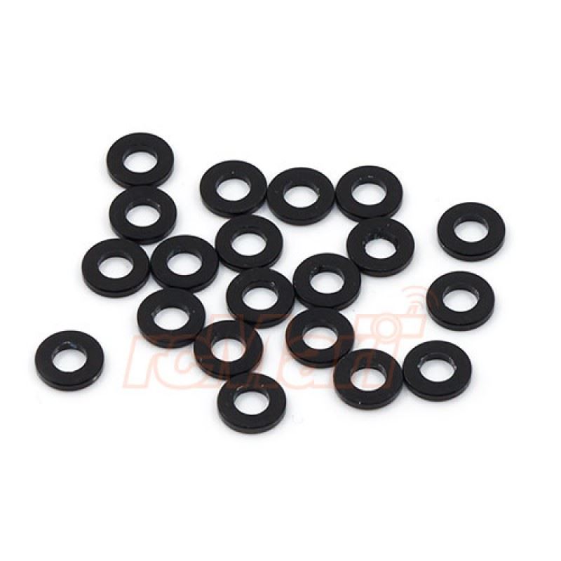 Yeah Racing Aluminum M3 Flat Washer 1mm 20pcs Black