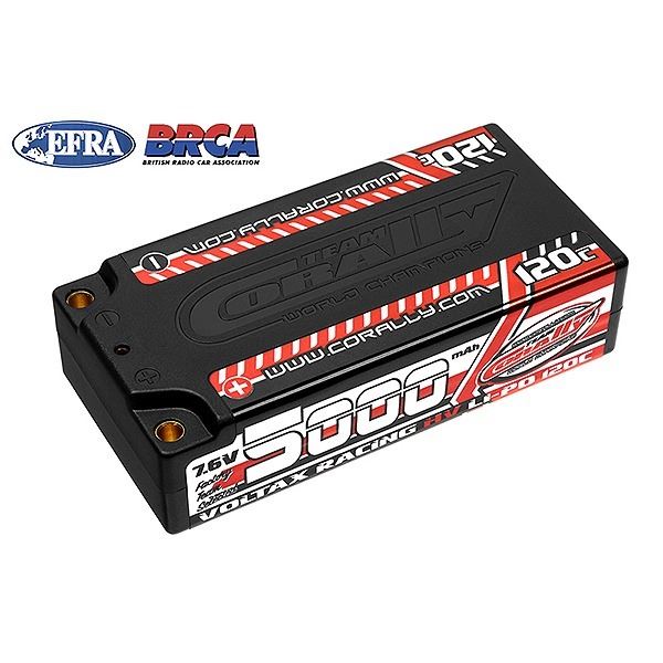 Corally Voltax 120C Lipo Hv Battery 5000 Mah 7.6V Shorty 2S 2mm Bullit