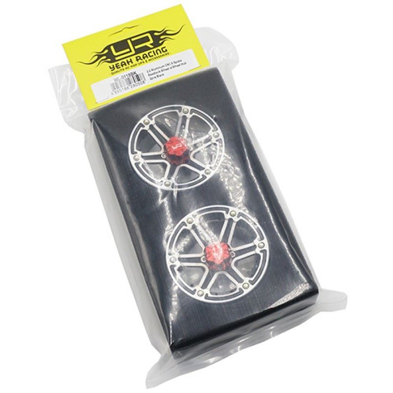 Yeah Racing 2.2 Aluminum CNC 6 Spoke Beadlock Wheel w/Wheel Hub 2pcs Black