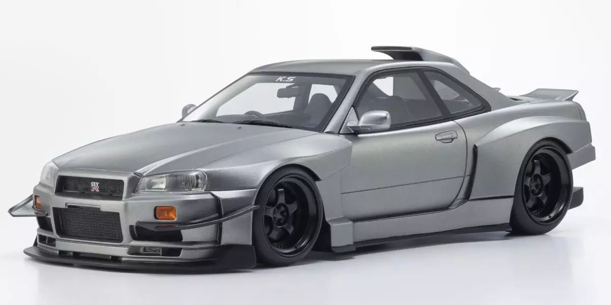 Kyosho 1:18 Samurai Collection Skyline Gt-R R34 Khyzyl Saleem Gray