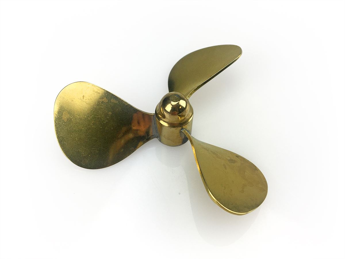 Radio Active Brass Propeller (Classic), 3 Blade, 75mm, M4, LH