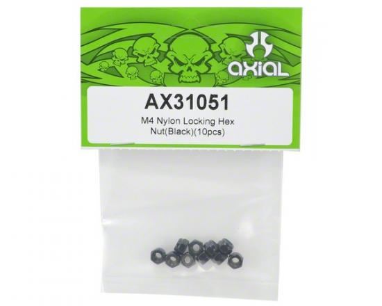 AXIAL Nylon Locking Hex Nut 4mm Black (10)