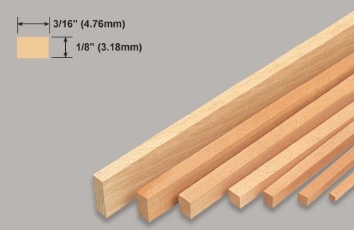 Slec Balsa Strip 1/8x3/16x36"/ 3.18x4.76