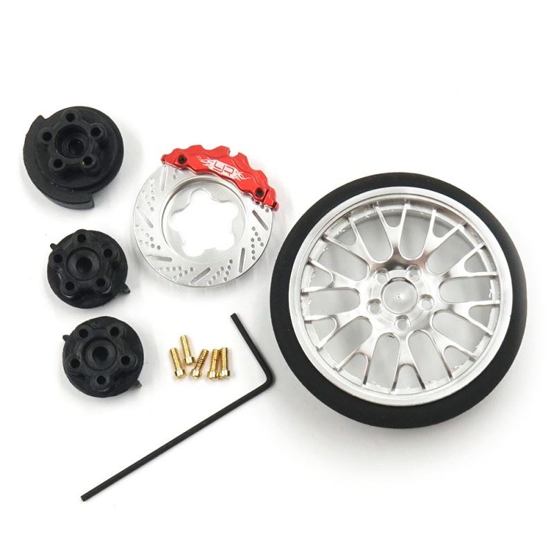 Yeah Racing Aluminum Transmitter Steering Wheel Set Silver Type A For Futaba KO Sanwa Flysky NB4