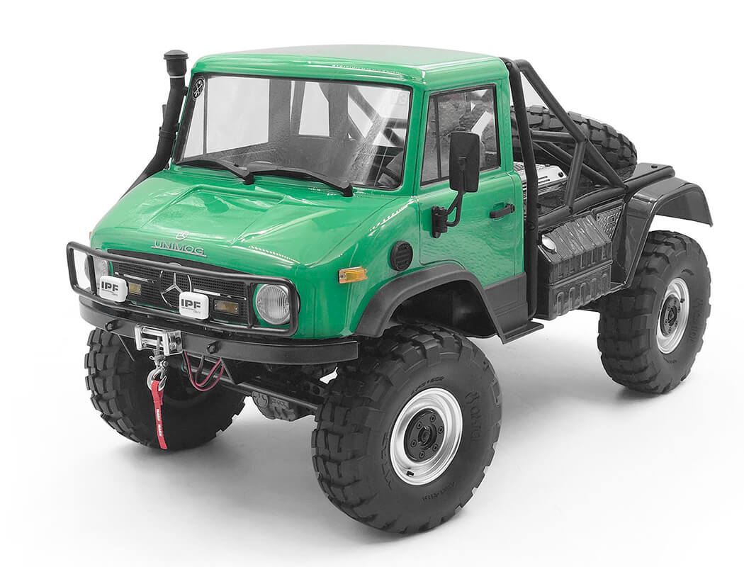 RC4WD RANCH STEEL FRONT WINCH BUMPER W/ IPF LIGHTS FOR AXIAL 1/10 SCX10 II UMG10 (BLACK)