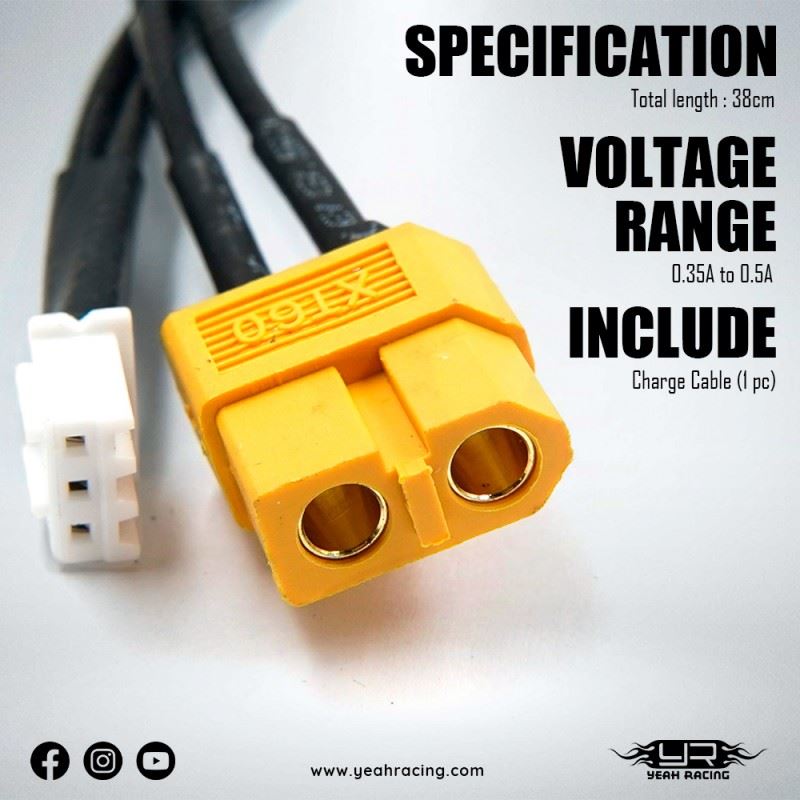 Yeah Racing Xt60 Plug To Jst-Xh Plug Charge Cable W/ Balance Plug For 1/28 1/24