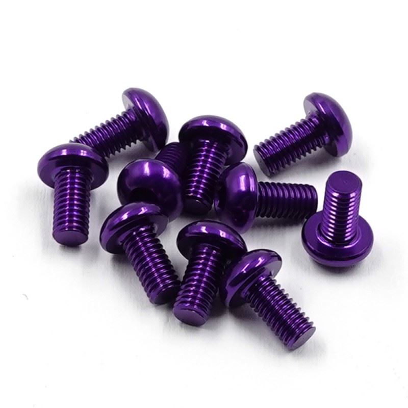 Yeah Racing Aluminum 7075 3X6Mm Hex Socket Button Head Screws 10Pcs Purple