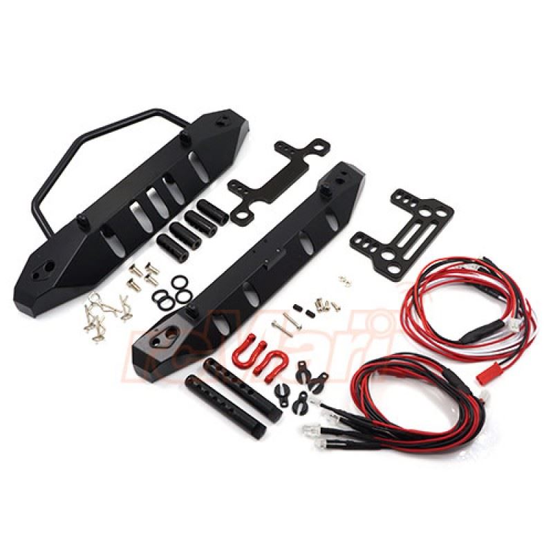 Yeah Racing Aluminum Alloy Front Rear Bumper w/ LED Set For Axial SCX10