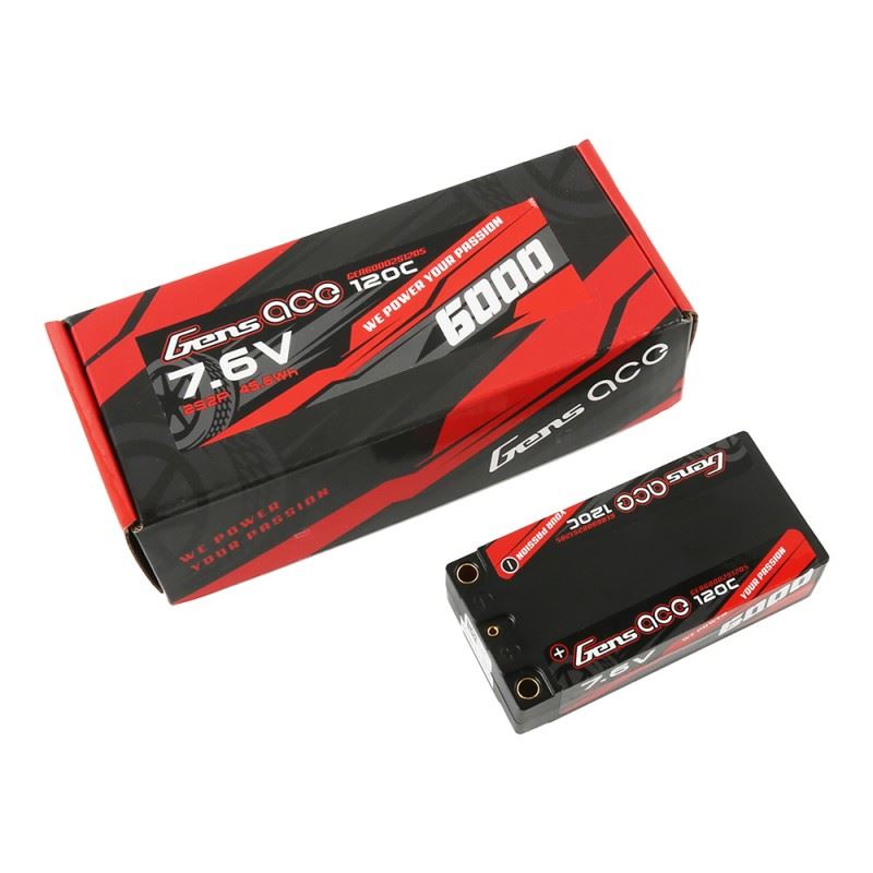 Gens ace 6000mAh 7.6V High Voltage 120C 2S 2P Shorty Lipo