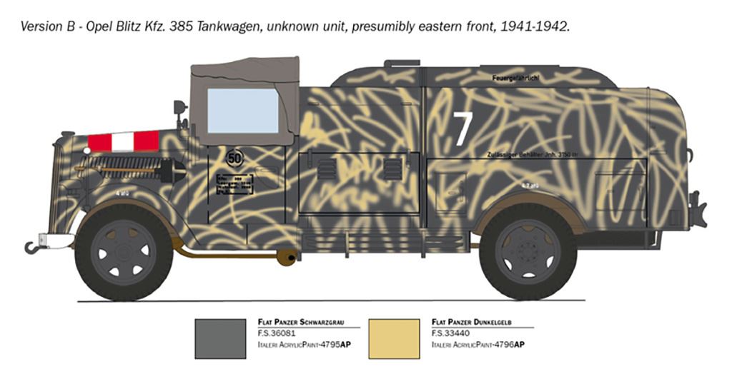 Italeri Opel Blitz Tankwagen Kfz. 385 Battle of Britain 80th