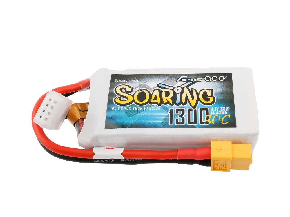 Gens Ace Li-Po 3S 11.1V 1300mAh 30C Soaring with XT60