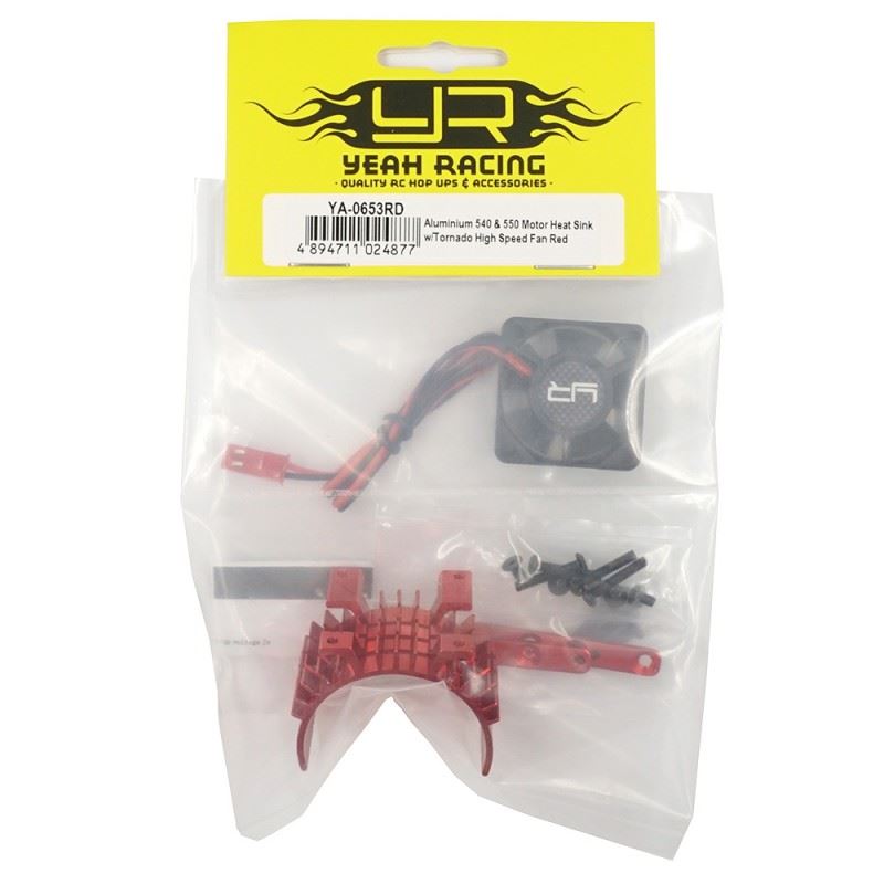 Yeah Racing Aluminium 540 & 550 Motor Heat Sink w/Tornado High Speed Fan Red