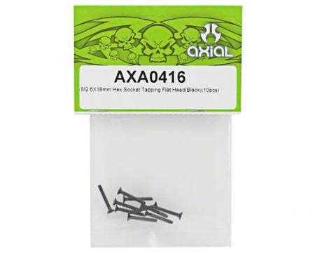 AXIAL M2.6 X 18MM HEX SOCKET TAPPING FLAT HEAD (BLACK) (10)