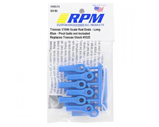 RPM TRAXXAS LONG ROD ENDS - BLUE(12) replaces TRX #5525