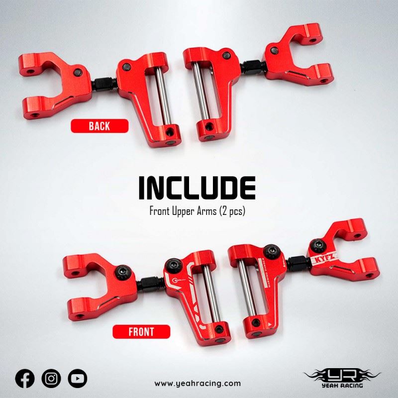 Yeah Racing Aluminum Front Upper Arms Set For Kyosho 1/10 Fazer Mk2