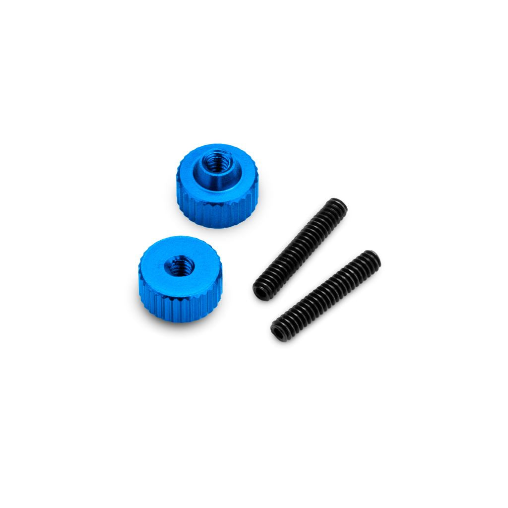 4/40 Thumb Nuts W/ Set Screw, 2Pc � Blue