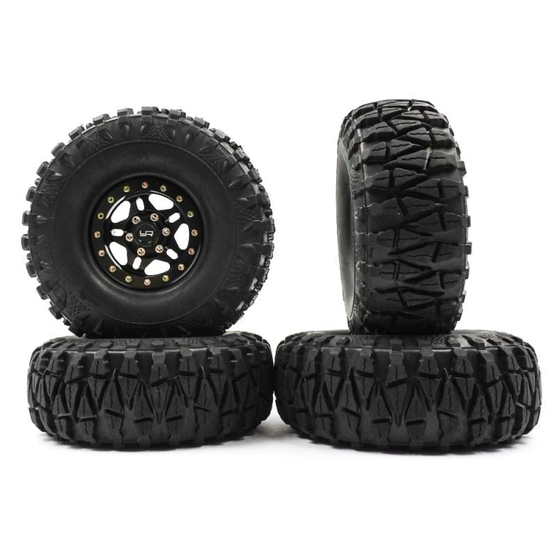 Yeah Racing 1.9 Aluminum CNC 5 Spoke Beadlock Wheels Black For 1/10 Crawler