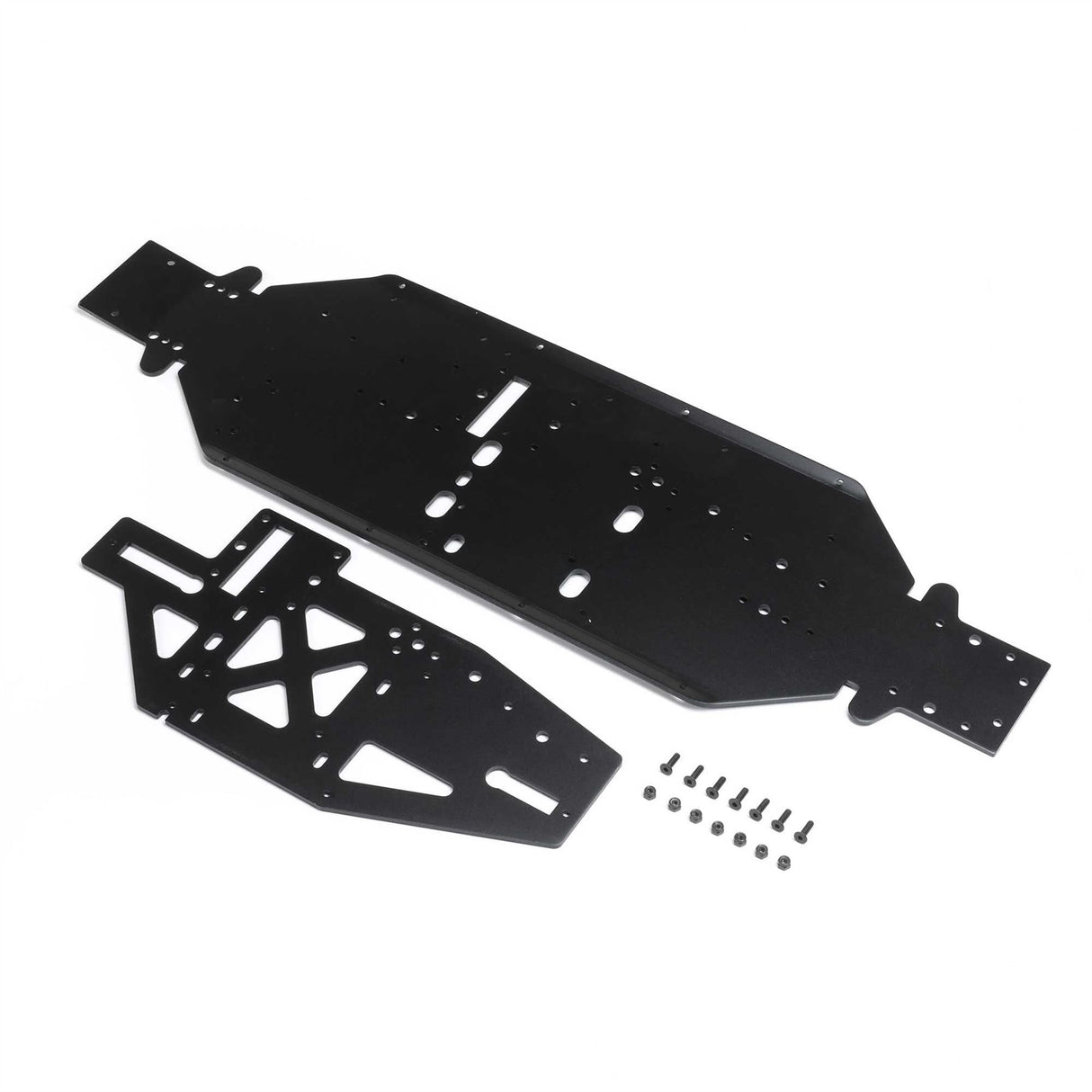 Losi Chassis with Brace Plate, 4mm, Black: DBXL 2.0