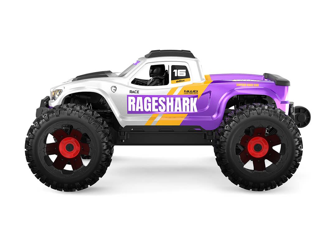 Udi Rc Rageshark Monster Truck 1/16 Brushed Rtr - Purple