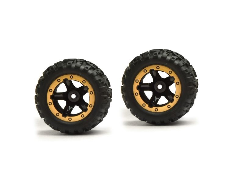 BlackZon Slyder MT Wheels/Tires Assembled (Black/Gold)