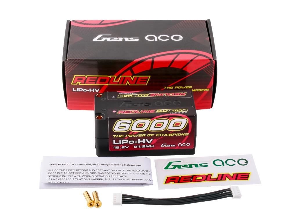 Gens Ace Li-Po HV Car Hard Case 4S1P 15.2V 6000mAh 140C RL2 with 5mm