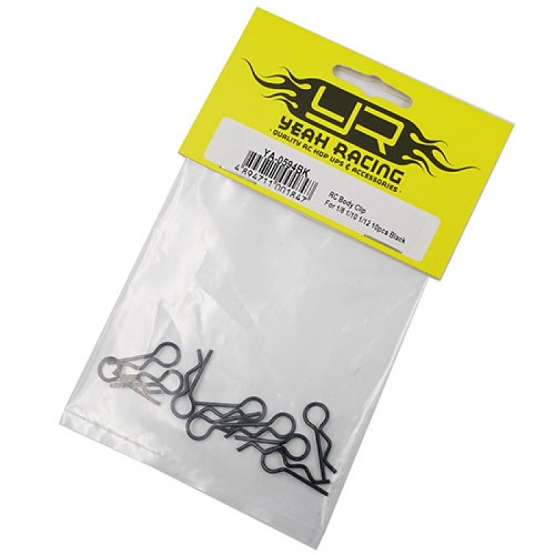 Yeah Racing RC Body Clip For 1/8 1/10 1/12 10pcs Black