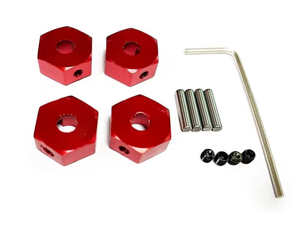 RC Overhaul Wheel Hex Drive 14mm Red Alum 3S (Pk4)