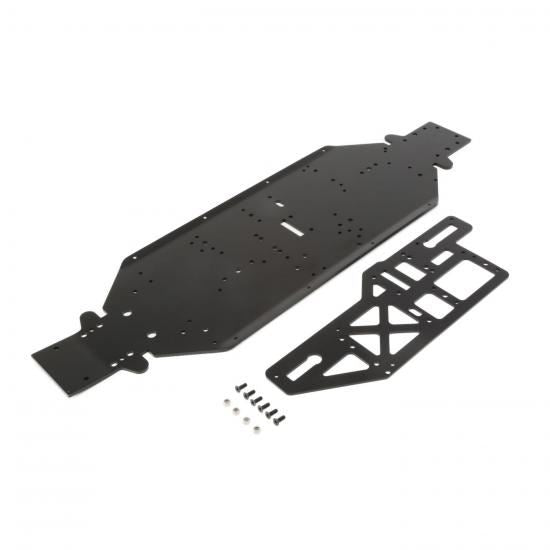Losi Chassis w/Brace plate, 4mm, Black: DBXL-E (Losi251050)