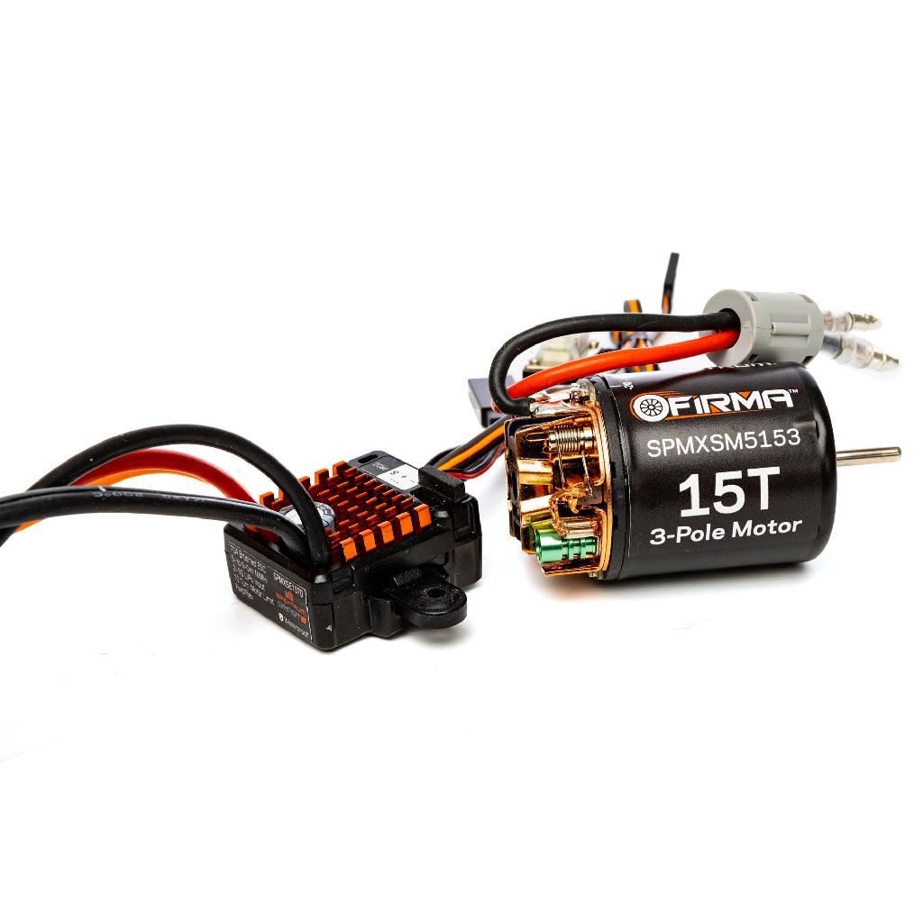 Spektrum Firma 70A Brushed Smart ESC, 2S-3S: IC3 / 15T Brushed Motor