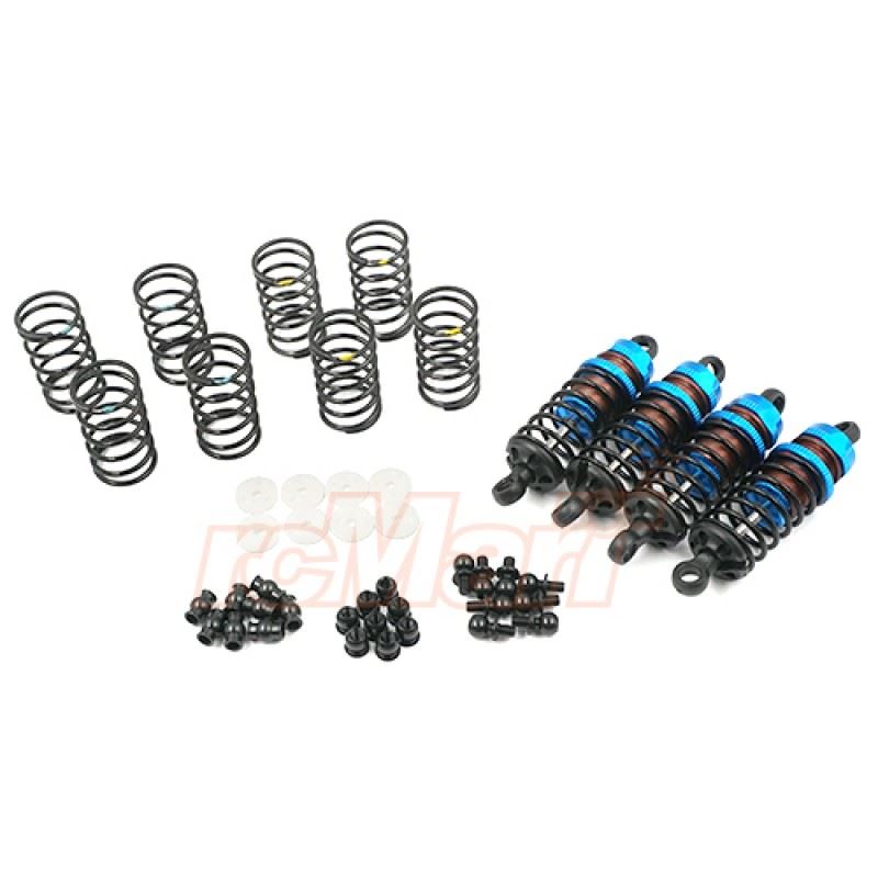 Yeah Racing Aluminum Big Bore Go 60mm Damper Set 4pcs for 1/10 RC OnRoad OffRoad Blue